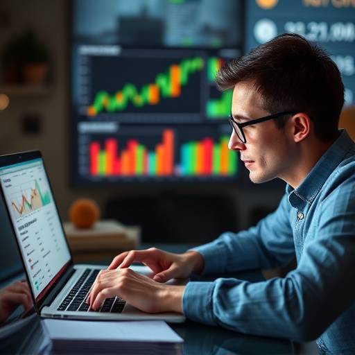 Person analyzing spending habits on a laptop